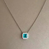 FFGems Brazilian Paraiba Emerald Tourmaline Necklace for Women
