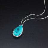 FFGems Brazilian Paraiba Tourmaline Necklace 12*25mm