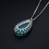 FFGems Brazilian Paraiba Tourmaline Necklace 12*25mm