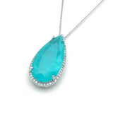 FFGems Brazilian Paraiba Tourmaline Necklace 12*25mm