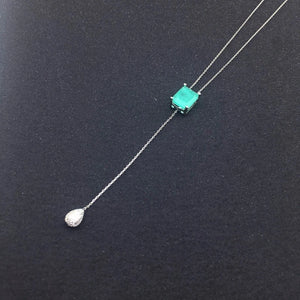 Emerald Pendant Necklace Fine Jewelry Women Lady Engagement Wedding