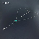 Emerald Pendant Necklace Fine Jewelry Women Lady Engagement Wedding