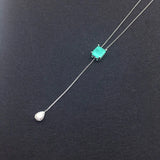 Emerald Pendant Necklace Fine Jewelry Women Lady Engagement Wedding