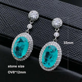 FFGems Paraiba Emerald Oval Gemstones Silver Sets for Women