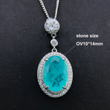 FFGems Paraiba Emerald Oval Gemstones Silver Sets for Women
