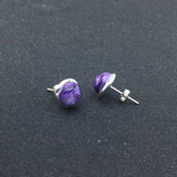 Natural Charoite Earring 925 Silver Gemstone Fine Jewelry For Women
