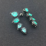 Emerald Earrings Synthetic Gemstone Fine Jewelry For Women Engagement Wedding