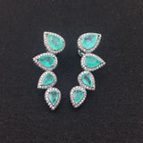 Emerald Earrings Synthetic Gemstone Fine Jewelry For Women Engagement Wedding