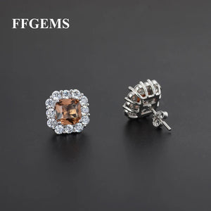 Zultanite Stud Earrings Silver Square Stone Fine Jewelry Gift