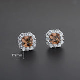 Zultanite Stud Earrings Silver Square Stone Fine Jewelry Gift