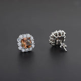 Zultanite Stud Earrings Silver Square Stone Fine Jewelry Gift