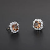 Zultanite Stud Earrings Silver Square Stone Fine Jewelry Gift
