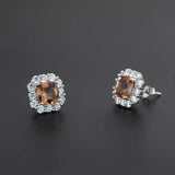Zultanite Stud Earrings Silver Square Stone Fine Jewelry Gift