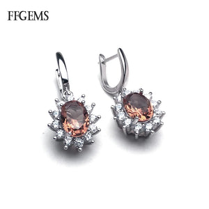 Real 925 Silver Zultanite Dangle Earrings Fine Jewelry Women Wedding