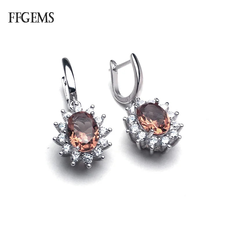 Real 925 Silver Zultanite Dangle Earrings Fine Jewelry Women Wedding