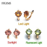 FFGems Zultanite Earrings 925 Silver Stone Change Rose Plated Jewelry