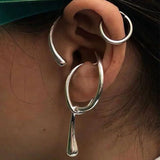 Irregular Distortion Buckle Layer Ear Cuff Twist Clip Earrings for Women
