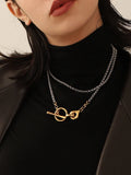 Unisex Bling Silver Metal Link Chains Necklace Choker