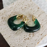 Fall Metal Acrylic Big Hoop Earrings for Women Girls Party Jewelry