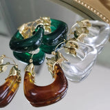 Fall Metal Acrylic Big Hoop Earrings for Women Girls Party Jewelry