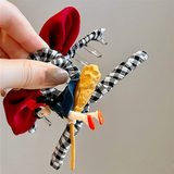 Unique Little Witch Bow Acrylic Plate Hair Clip Gift