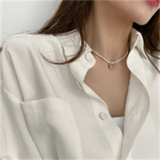 FFLACELL Freshwater Pearl Stackable Necklace Women Jewelry