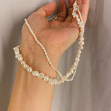 FFLACELL Freshwater Pearl Stackable Necklace Women Jewelry