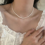 FFLACELL Freshwater Pearl Stackable Necklace Women Jewelry