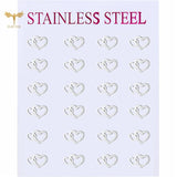 Heart-Shaped Stud Earrings Stainless Steel Jewelry