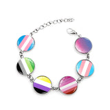Rainbow Gay Pride Bracelet Glass Photo Print LGBT Couple Bracelets