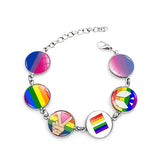 Rainbow Gay Pride Bracelet Glass Photo Print LGBT Couple Bracelets