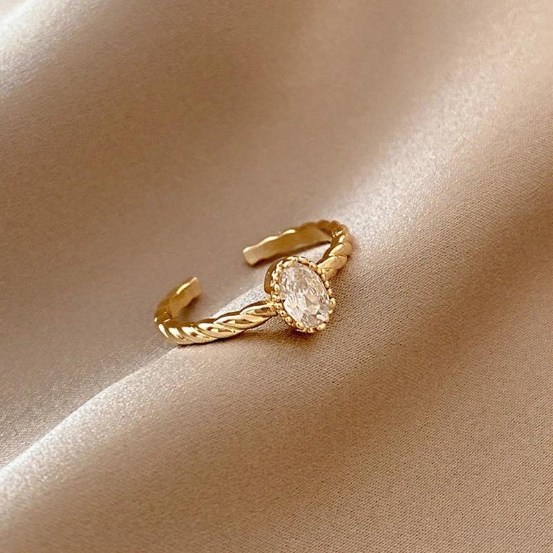 Zircon Wedding Ring Girls Adjustable Engagement Party Accessories