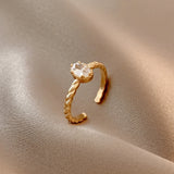 Zircon Wedding Ring Girls Adjustable Engagement Party Accessories