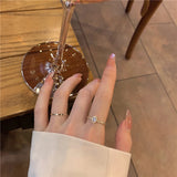 Zircon Wedding Ring Girls Adjustable Engagement Party Accessories