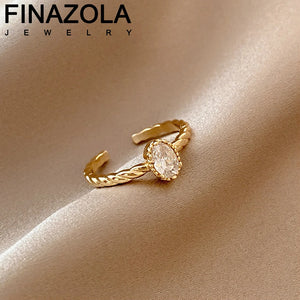Zircon Wedding Ring Girls Adjustable Engagement Party Accessories