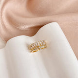 Double Layer Opening Wedding Ring Girls Engagement Party Accessories