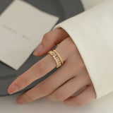 Double Layer Opening Wedding Ring Girls Engagement Party Accessories