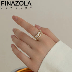 Double Layer Opening Wedding Ring Girls Engagement Party Accessories