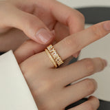 Double Layer Opening Wedding Ring Girls Engagement Party Accessories
