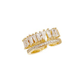 Double Layer Opening Wedding Ring Girls Engagement Party Accessories