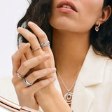 Intertwined Destiny Love Heart Ring Zircon Stackable Wedding Band