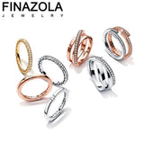 Intertwined Destiny Love Heart Ring Zircon Stackable Wedding Band
