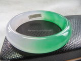 Chinese Icy Half Green Jade Bracelet Bangle