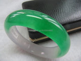 Chinese Icy Half Green Jade Bracelet Bangle