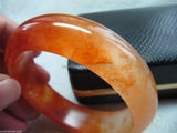 Chinese Orange Jade Agate Bangle Bracelet