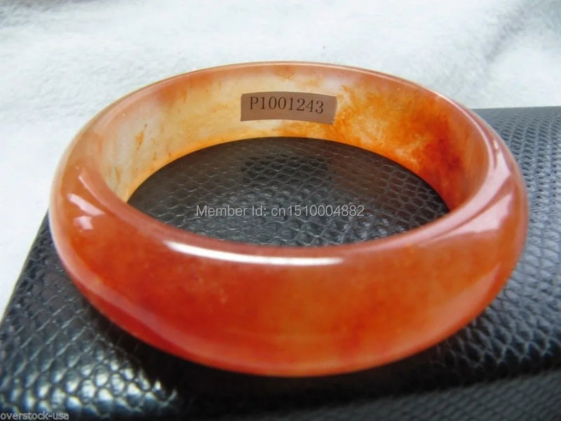 Chinese Orange Jade Agate Bangle Bracelet