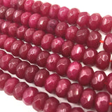 Faceted Brazil Ruby Abacus Gemstone Beads