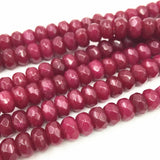 Faceted Brazil Ruby Abacus Gemstone Beads