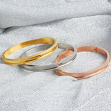 Stainless Steel Cuff Bracelet Sandblasted Finish Women's Jewelry