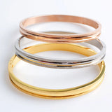 Stainless Steel Cuff Bracelet Sandblasted Finish Women's Jewelry